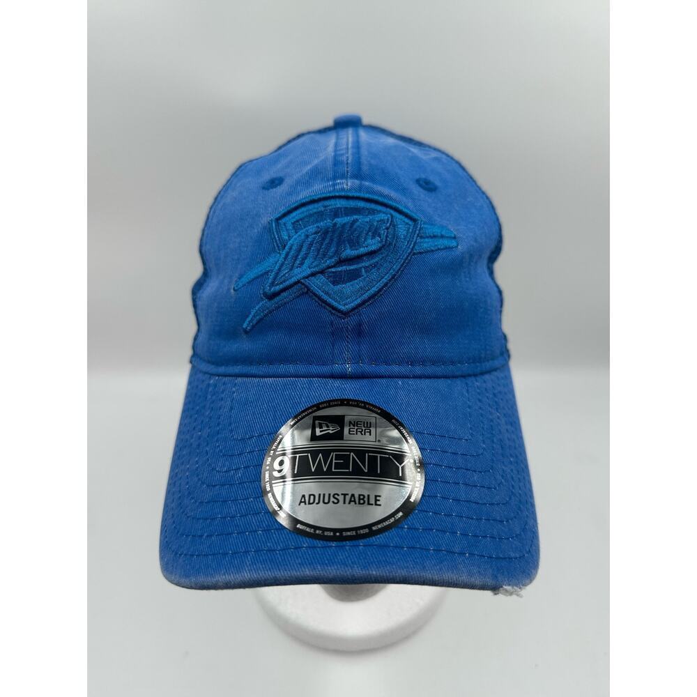 Oklahoma City Thunder Tonal Washed Trucker Hat Cap - Adjustable New Era 9Twenty